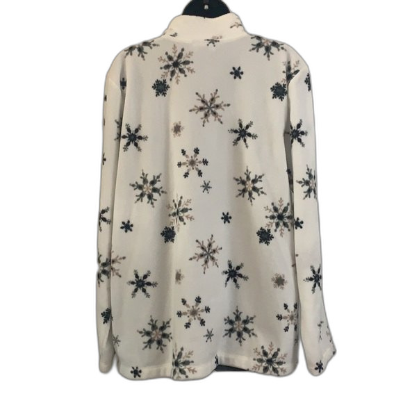LAURA SCOTT FLEECE 3/4 ZIP PULLOVER SNOWFLAKE JACKET SIZE XLARGE - Picture 3 of 8